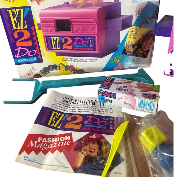 VINTAGE 1992 Kenner EZ 2 DO Fashion Machine Make Beads Bracelets Barrettes Ear - Picture 5 of 9